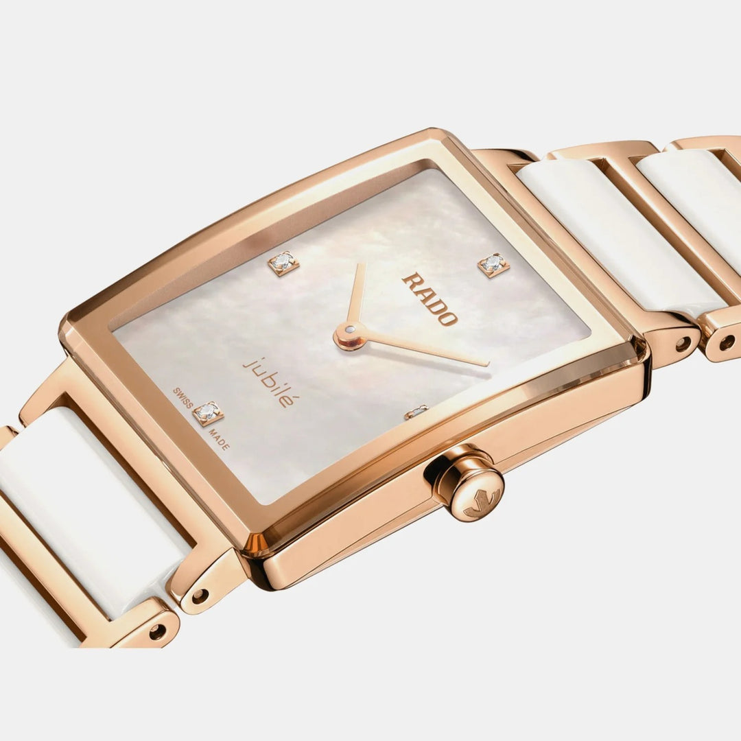 Rado Integral 23mm White Mother-of-Pearl Diamond Dial Rose Gold Ladies Watch
