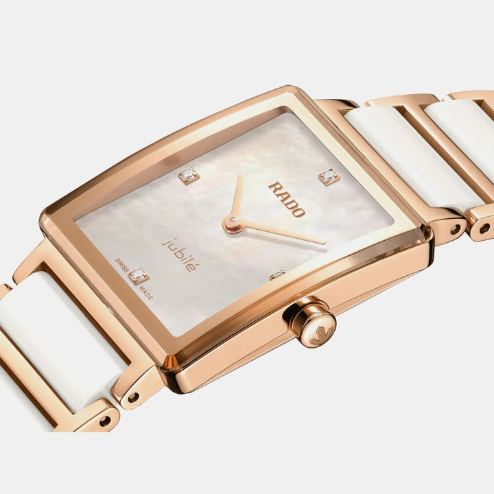 Rado Integral 23mm White Mother-of-Pearl Diamond Dial Rose Gold Ladies Watch