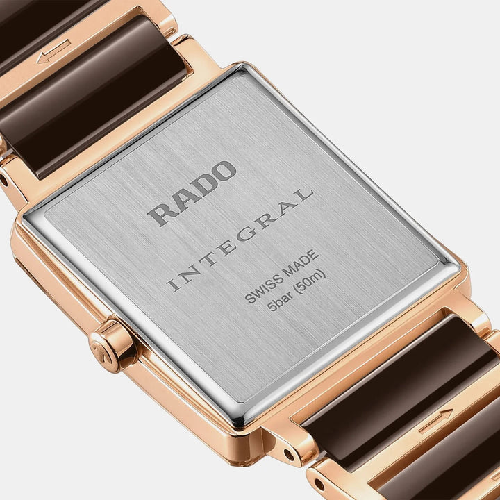 Rado Integral 23mm Brown Mother-of-Pearl Diamond Dial Rose Gold Ladies Watch