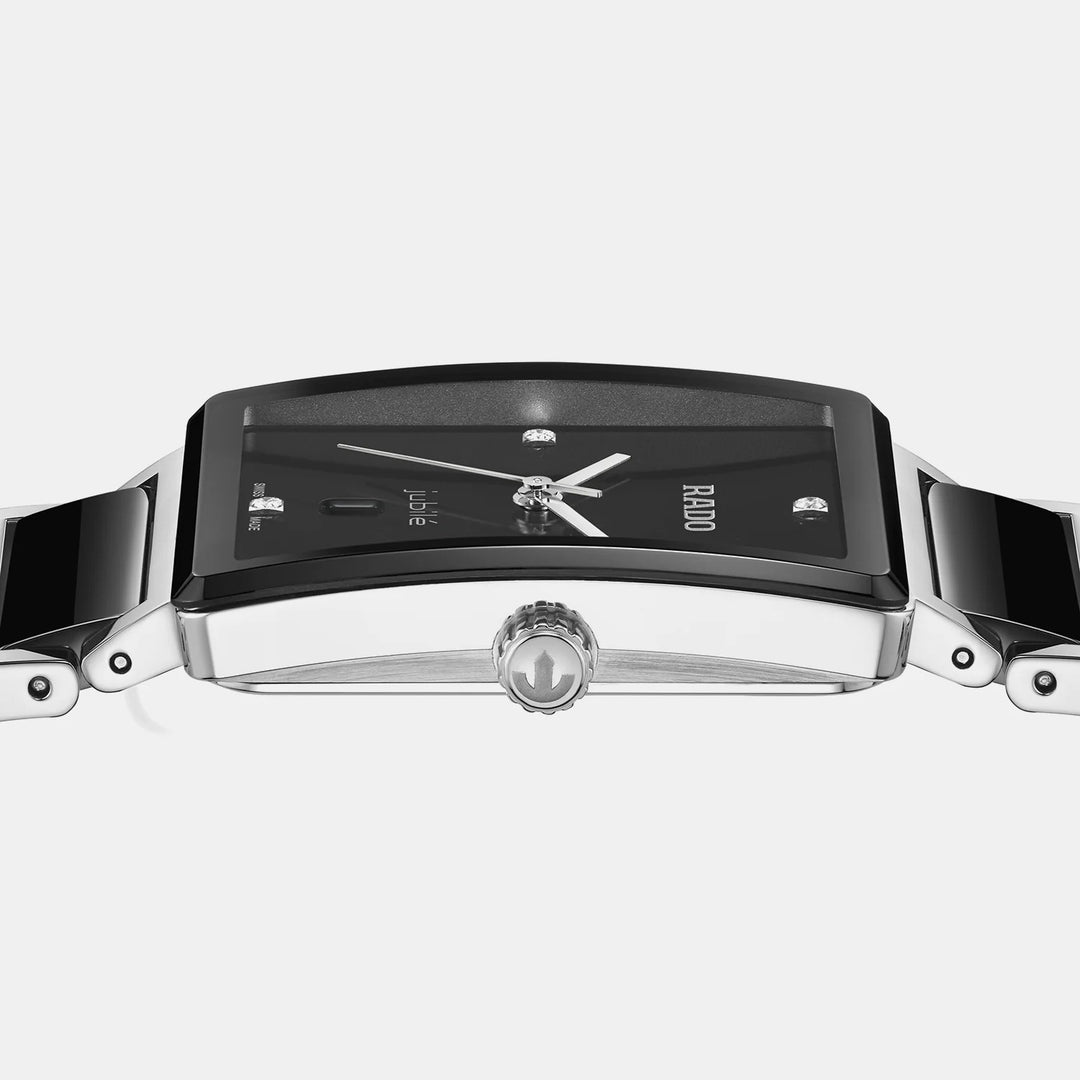 Rado Integral 31.5mm Black Diamond Dial Ceramic Bracelet Quartz Watch