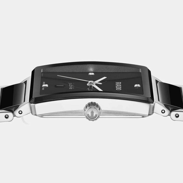 Rado Integral 31.5mm Black Diamond Dial Ceramic Bracelet Quartz Watch