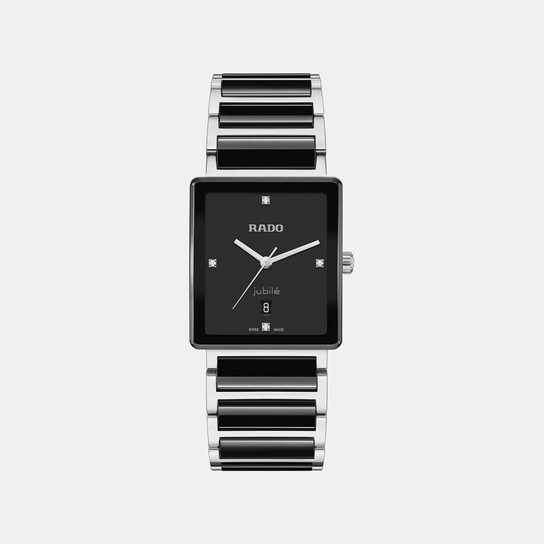 Rado Integral 31.5mm Black Diamond Dial Ceramic Bracelet Quartz Watch