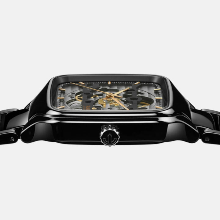 Rado True Square 38mm Black Ceramic Skeleton Automatic Watch