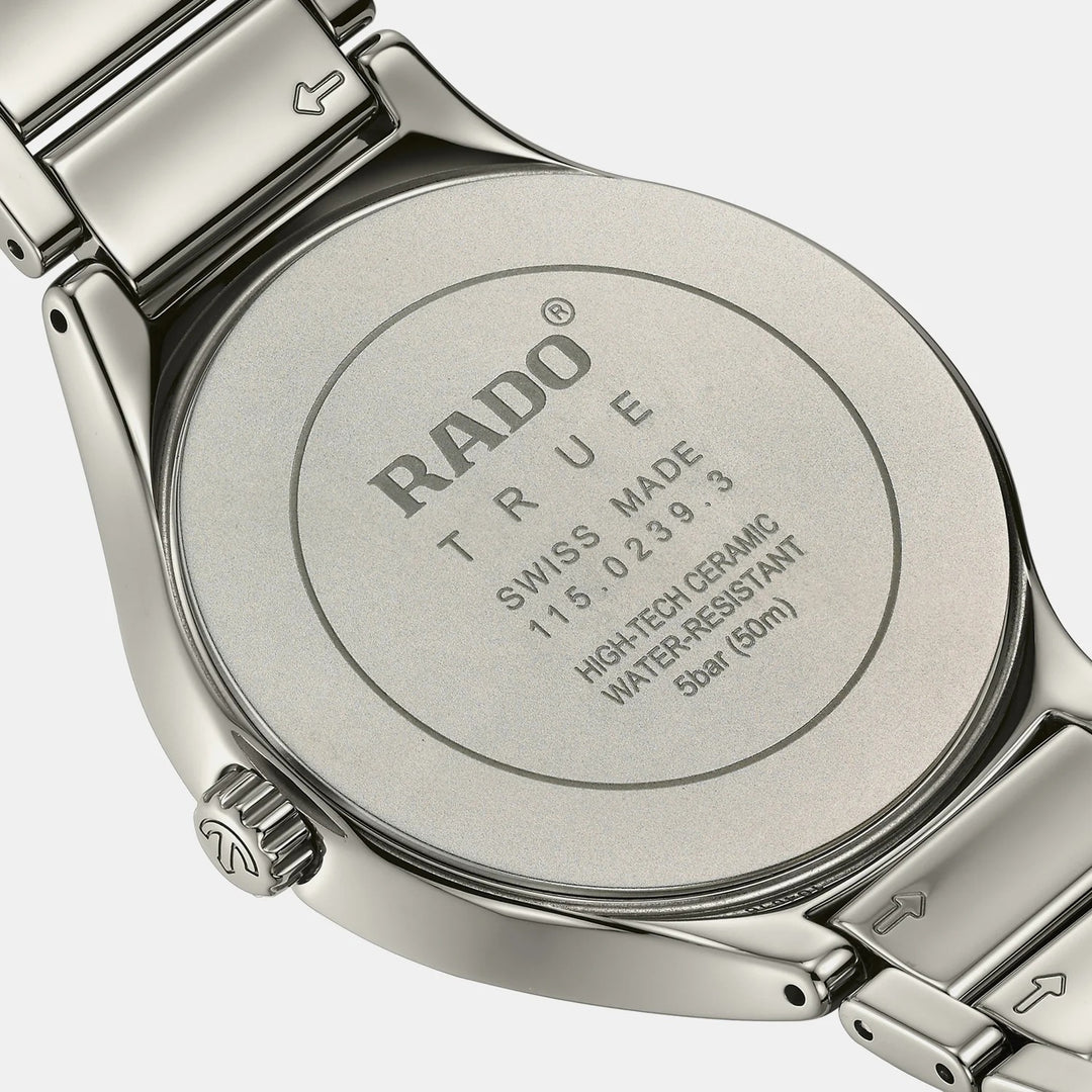Rado True Round 40mm Plasma Ceramic Turquoise Diamond Dial Quartz Watch (R27239752)