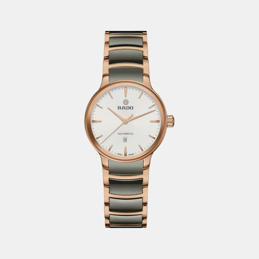 Rado Centrix 30.5mm Silver Dial Rose Gold Ladies Automatic Watch (R30019012)