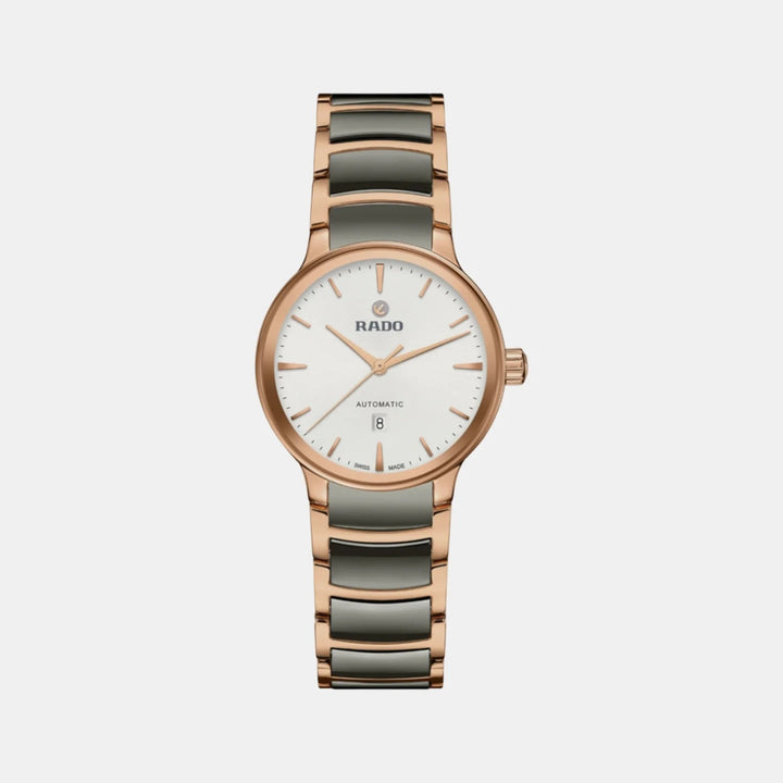 Rado Centrix 30.5mm Silver Dial Rose Gold Ladies Automatic Watch (R30019012)