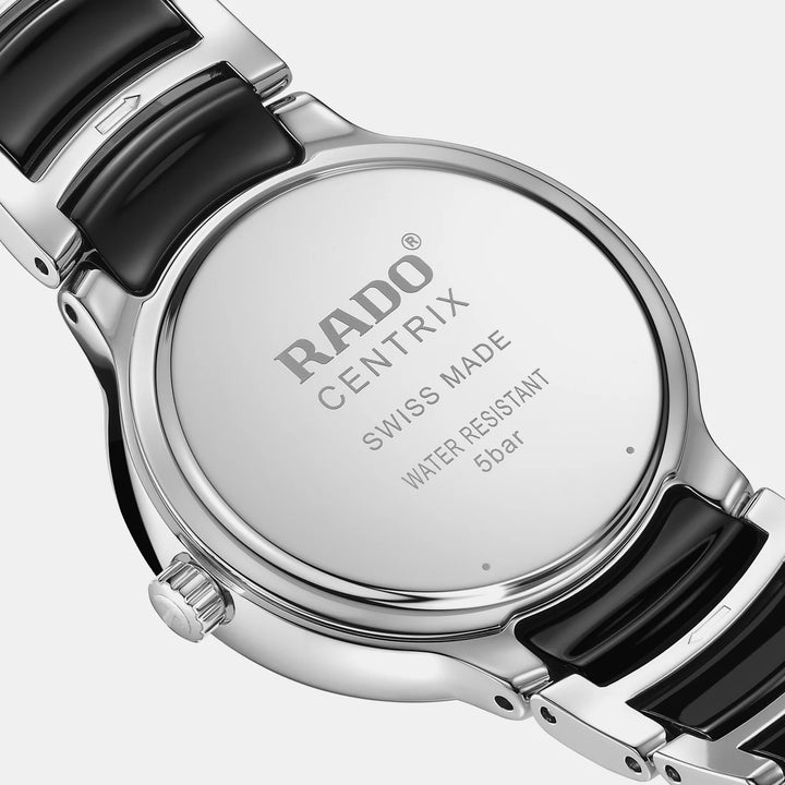 Rado Centrix 39.5mm Black Sunray Dial Steel Ceramic Quartz Watch R30026152