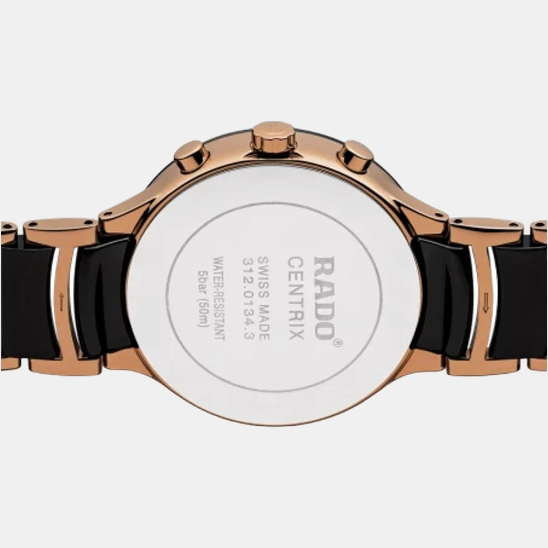 Rado Centrix Chronograph 41mm Black Dial Rose Gold Ceramic Quartz Watch R30187172