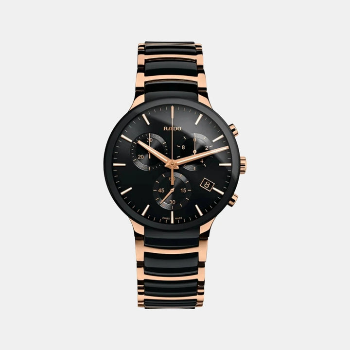 Rado Centrix Chronograph 41mm Black Dial Rose Gold Ceramic Quartz Watch R30187172