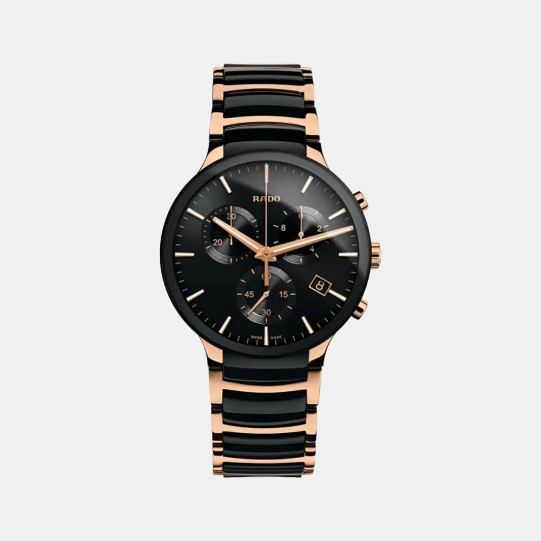 Rado Centrix Chronograph 41mm Black Dial Rose Gold Ceramic Quartz Watch R30187172