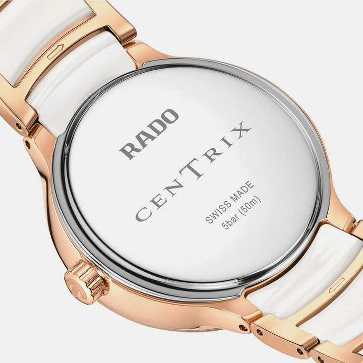 Rado Centrix Moonphase 35mm White Mother of Pearl Diamond Ladies Quartz Watch R30232922