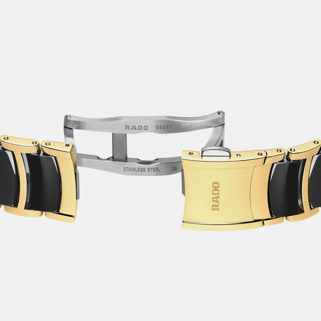 Rado Centrix Moonphase 35mm Brown Mother of Pearl Diamond Yellow Gold Ladies Quartz Watch R30233942