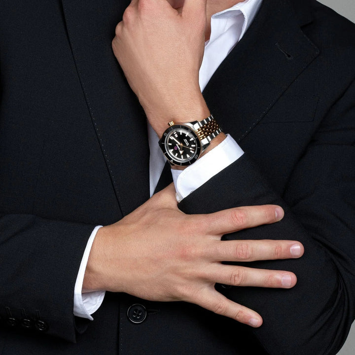 Rado Captain Cook Automatic 42mm Black Dial Rose Gold Two-Tone Men&