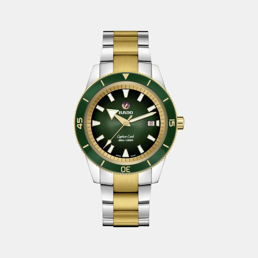 Rado Captain Cook Automatic 42mm Green Gradient Dial Two-Tone Men&