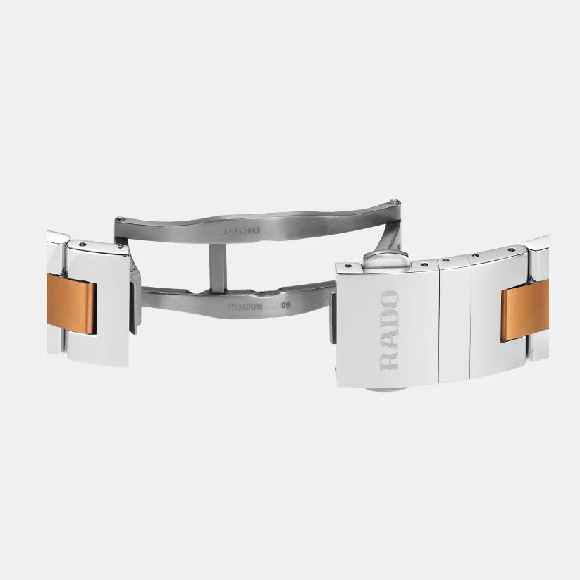 Rado HyperChrome 44mm Silver Dial Black Ceramic Bezel Quartz Men&