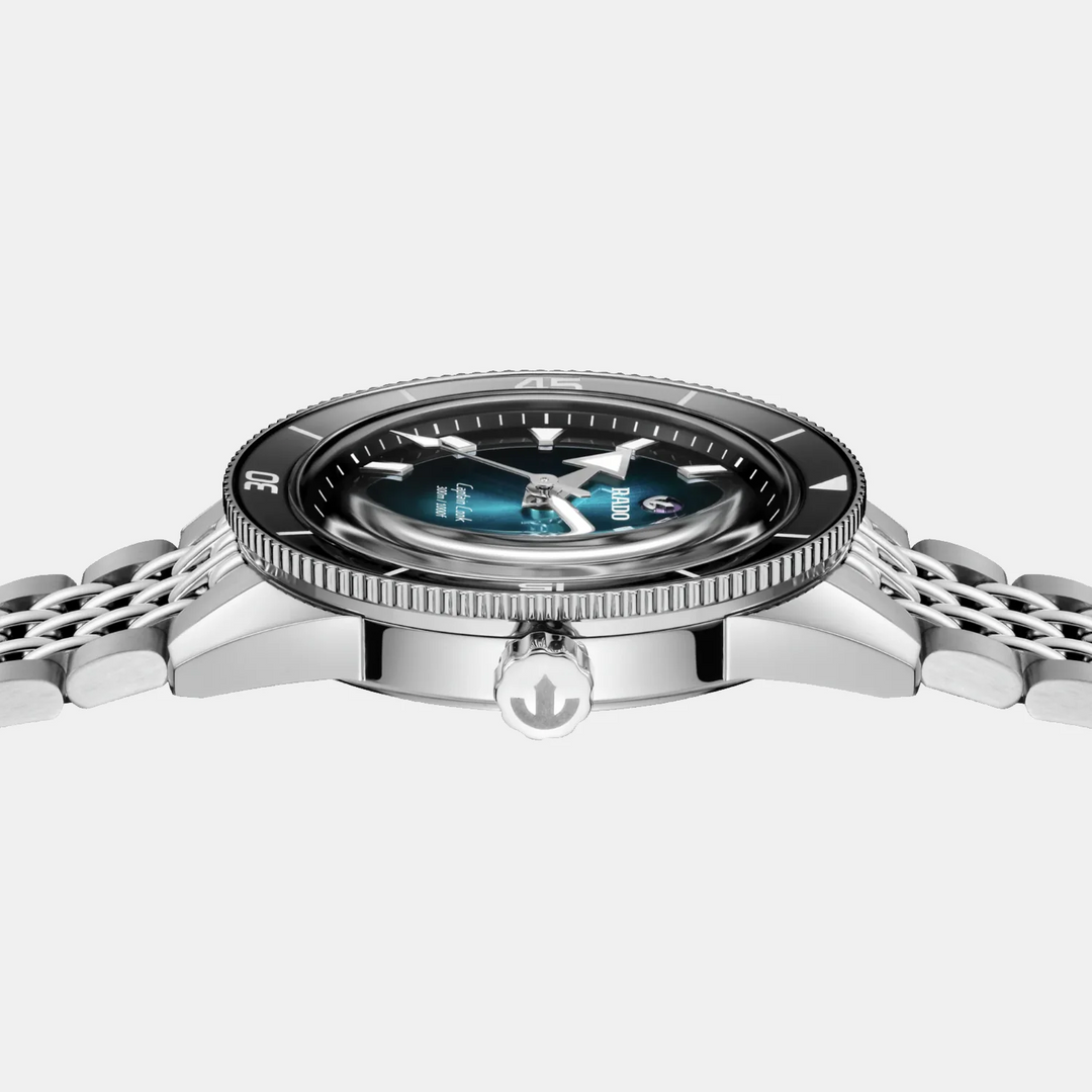 Rado Captain Cook Automatic 39mm Turquoise Gradient Dial Stainless Steel Watch R32223213
