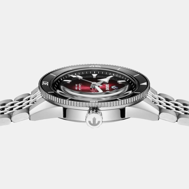 Rado Captain Cook Automatic 39mm Burgundy Dial Stainless Steel Watch R32223408