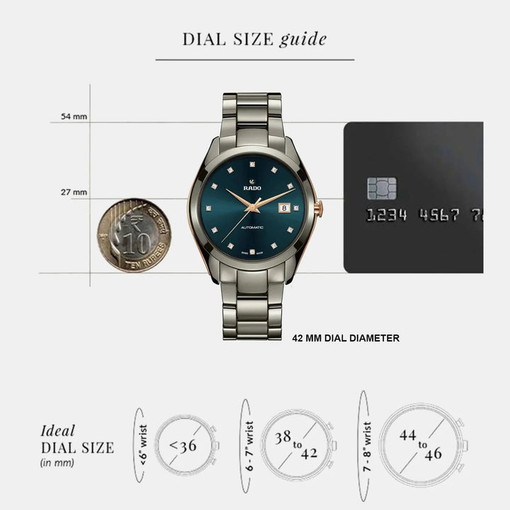 Rado HyperChrome Automatic Diamonds 42mm Turquoise Plasma Ceramic Unisex Watch R32256712