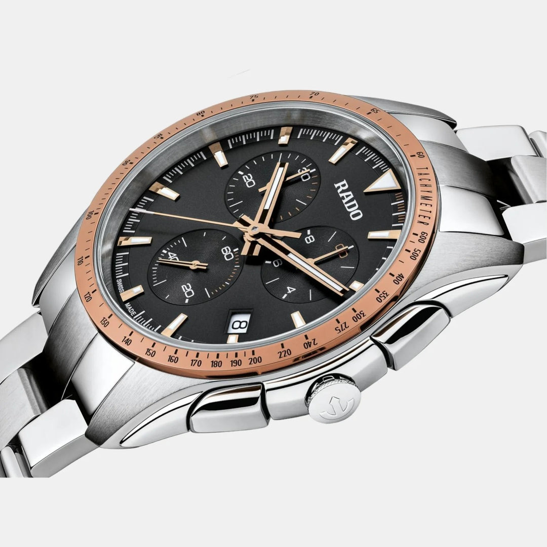 Rado HyperChrome Chronograph 44.9mm Silver Dial Black Ceramic Bezel Men&