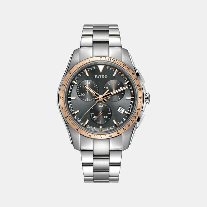 Rado HyperChrome Chronograph 44.9mm Silver Dial Black Ceramic Bezel Men&