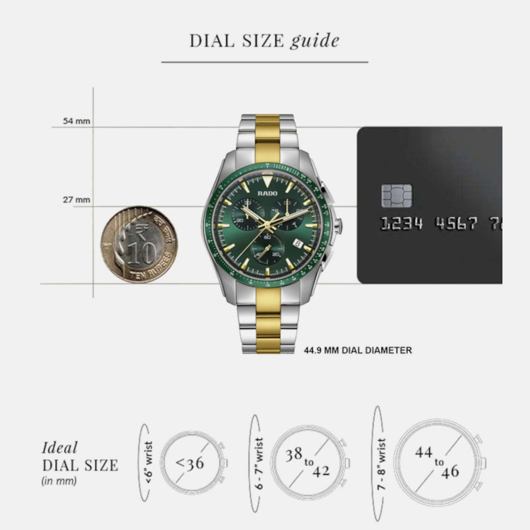 Rado HyperChrome Chronograph 44.9mm Green Dial Two-Tone Men&