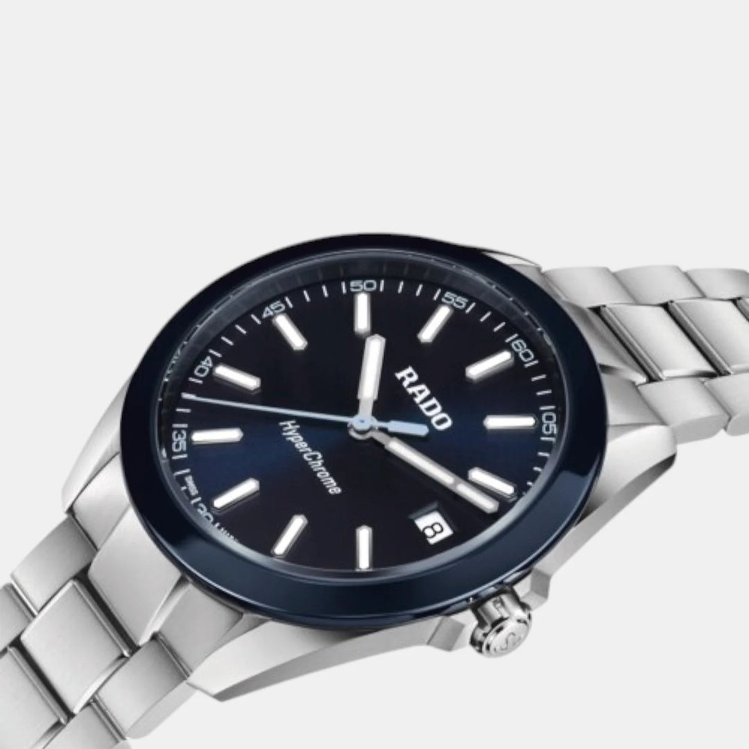 Rado HyperChrome 41.5mm Dark Blue Dial Blue Ceramic Bezel Quartz Men&