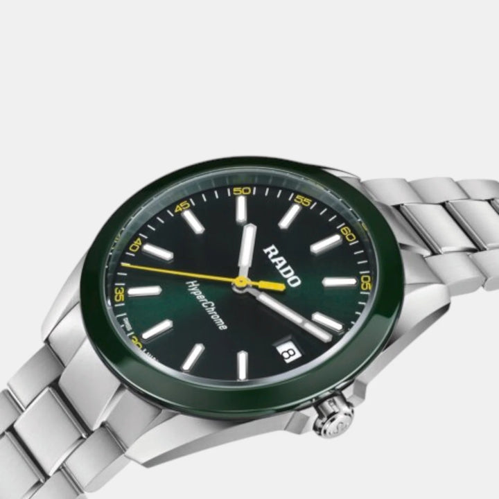 Rado HyperChrome 41.5mm Green Dial Green Ceramic Bezel Quartz Men&