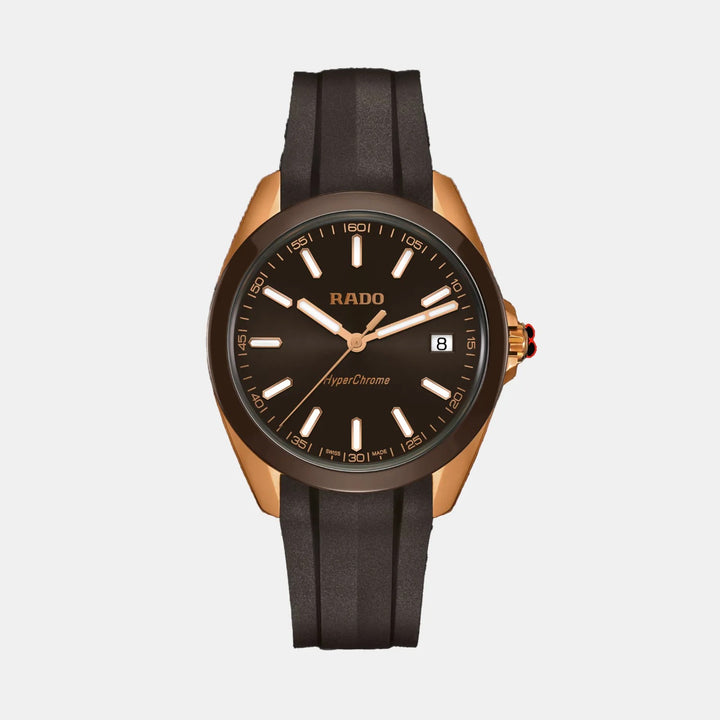 Rado HyperChrome 41.5mm Brown Dial Rose Gold PVD Brown Ceramic Quartz Men&