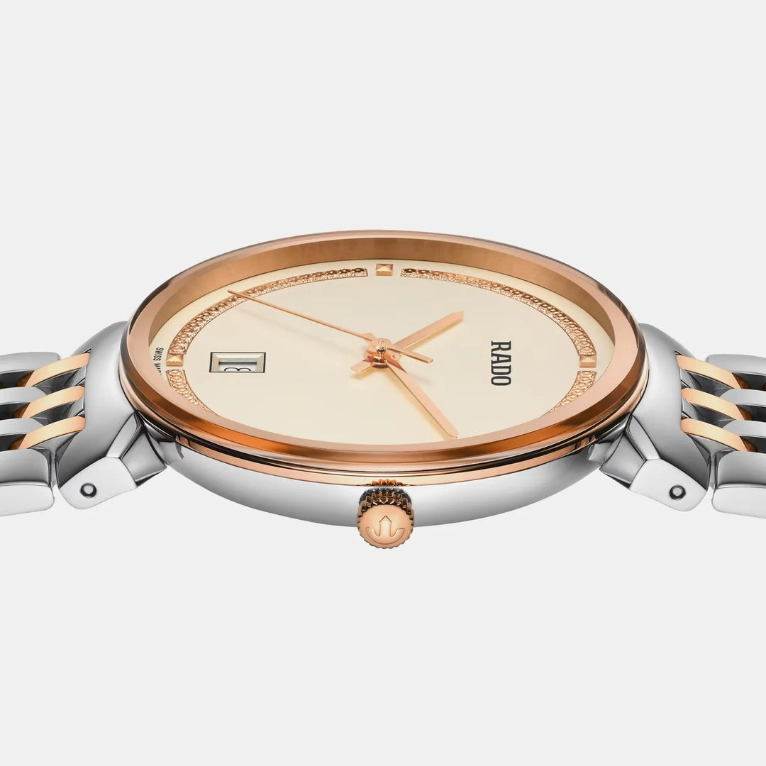 Rado Florence 38mm Champagne Dial Rose Gold Two-Tone Quartz Unisex Watch R48912403
