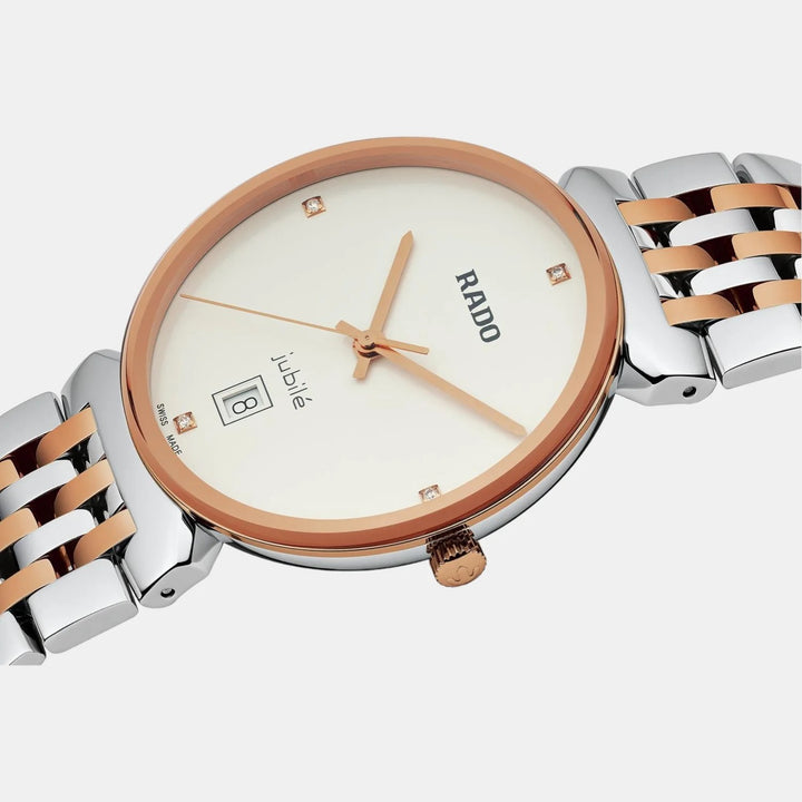 Rado Florence 38mm White Dial 4 Diamonds Stainless Steel Quartz Unisex Watch R48912723