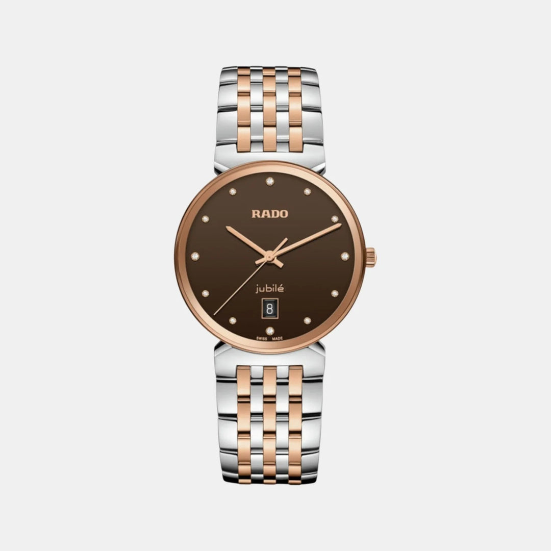 Rado Florence 38mm Brown Dial 12 Diamonds Rose Gold Two-Tone Quartz Watch R48912763