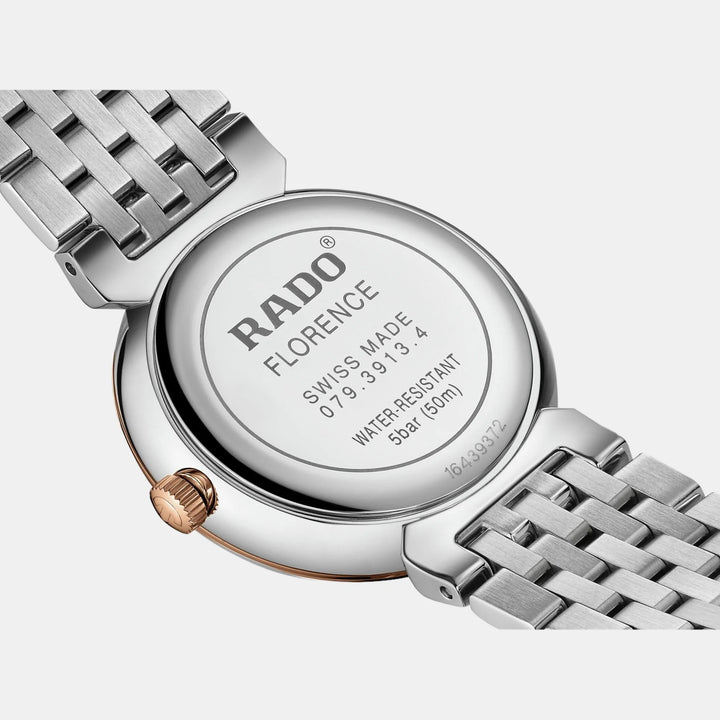 Rado Florence 30mm Brown Dial 12 Diamonds Rose Gold Two-Tone Quartz Ladies Watch R48913763
