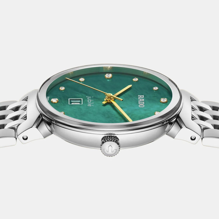 Rado Florence 30mm Green Mother of Pearl 12 Diamonds Yellow Gold Quartz Ladies Watch R48913903