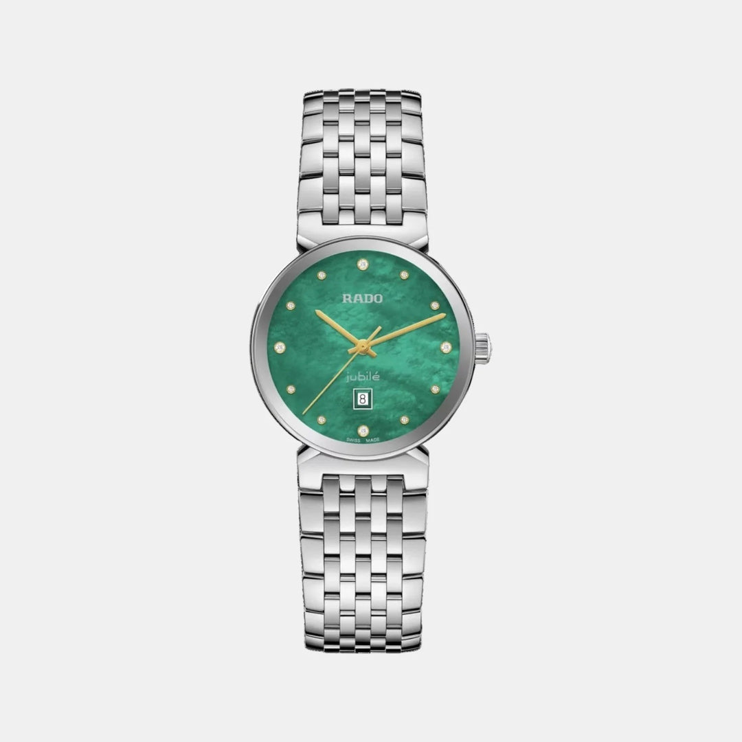 Rado Florence 30mm Green Mother of Pearl 12 Diamonds Yellow Gold Quartz Ladies Watch R48913903