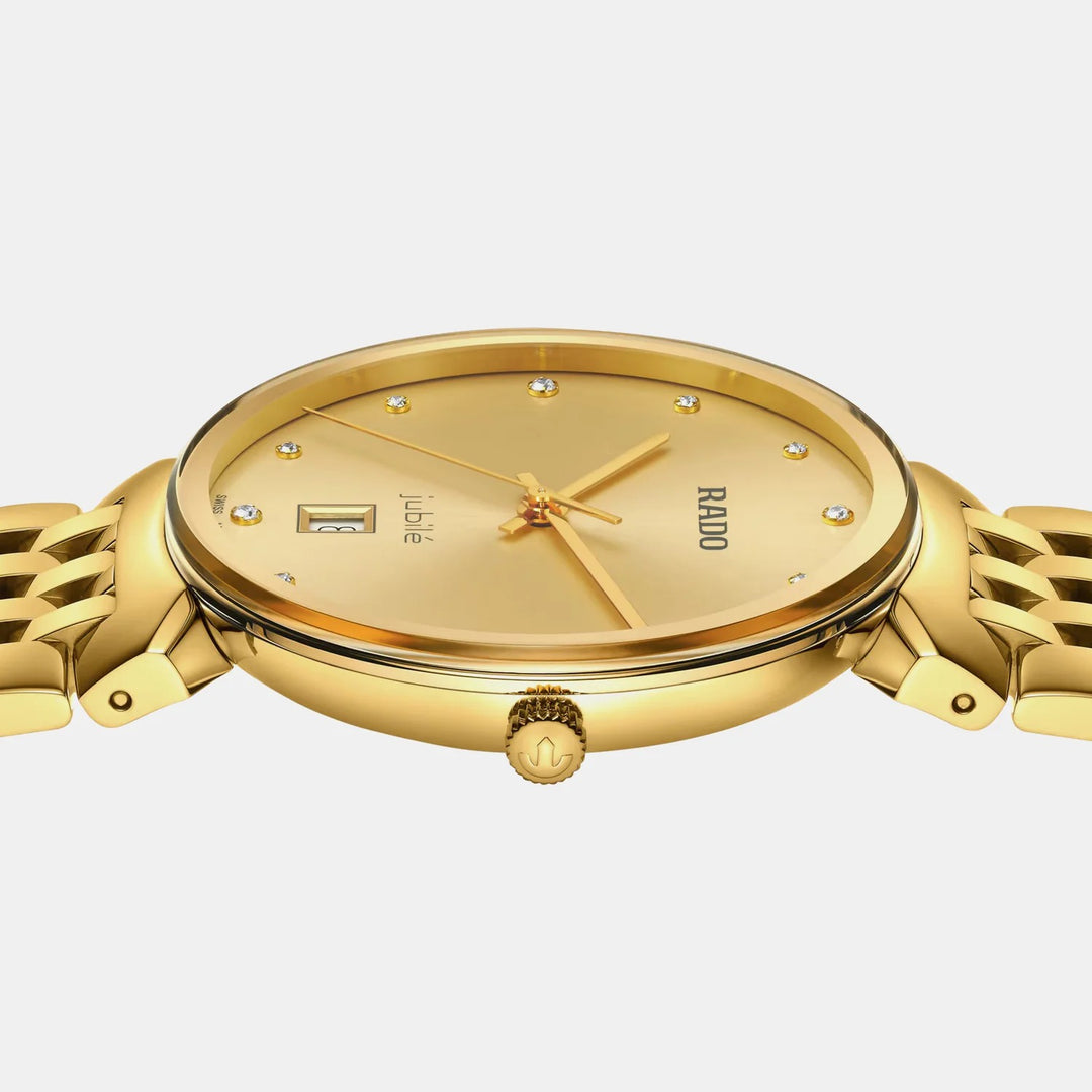 Rado Florence 38mm Yellow Gold Dial 12 Diamonds Yellow Gold PVD Quartz Unisex Watch R48914713