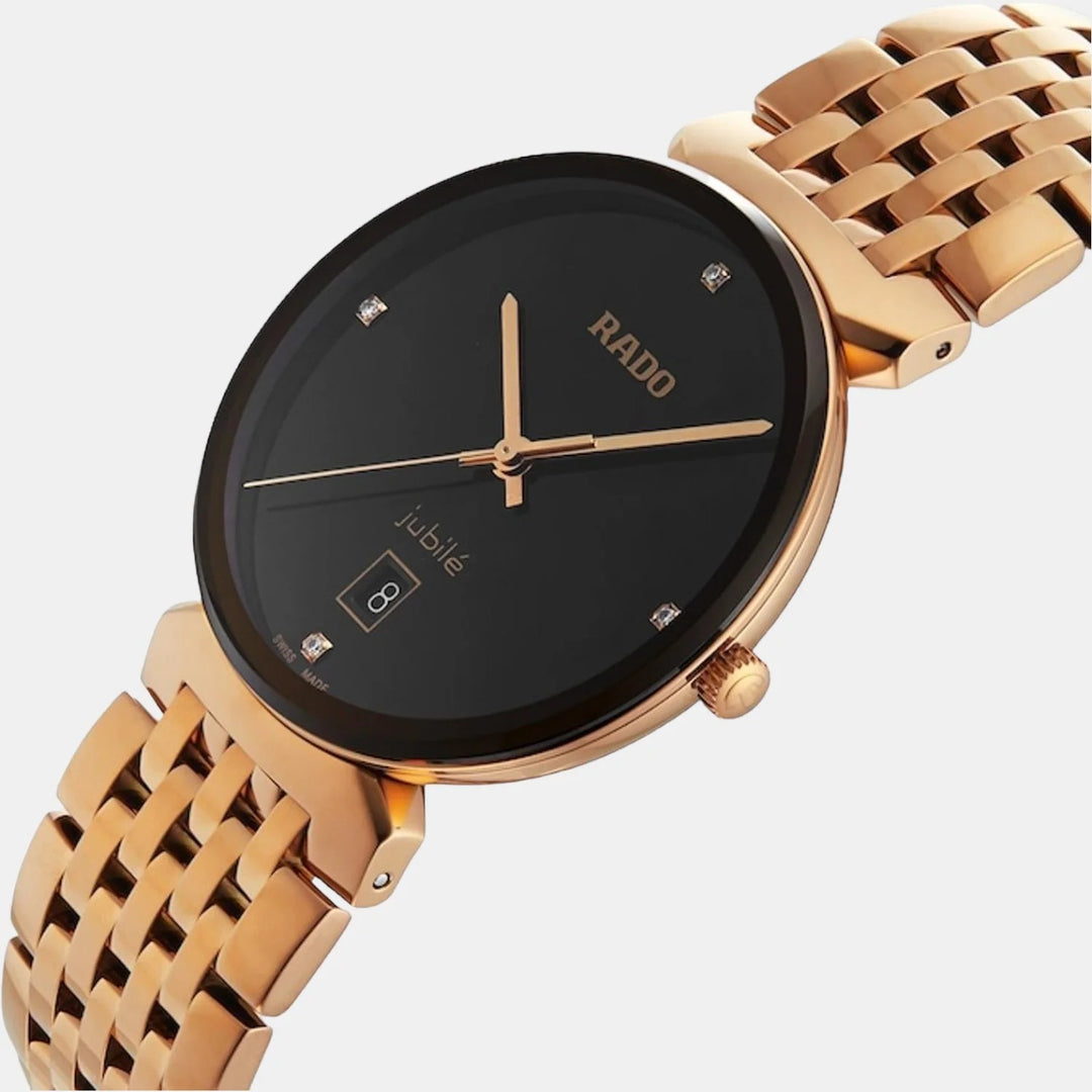 Rado Florence 38mm Brown Dial 4 Diamonds Rose Gold PVD Quartz Unisex Watch R48916703