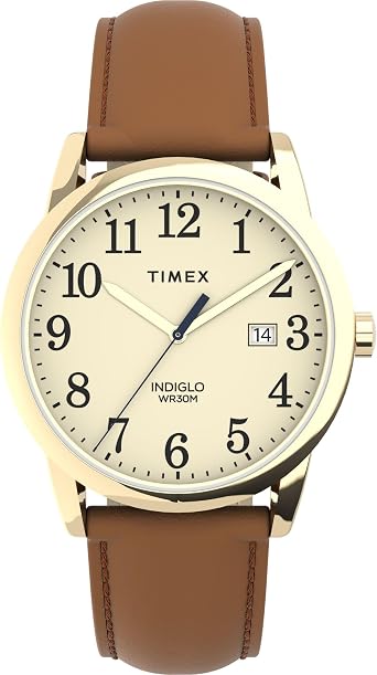 Timex Easy Reader Color Pop 38mm Cream Dial Brown Leather Women&