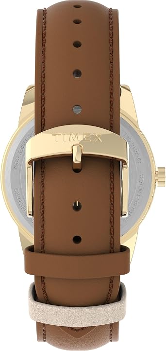 Timex Easy Reader Color Pop 38mm Cream Dial Brown Leather Women&