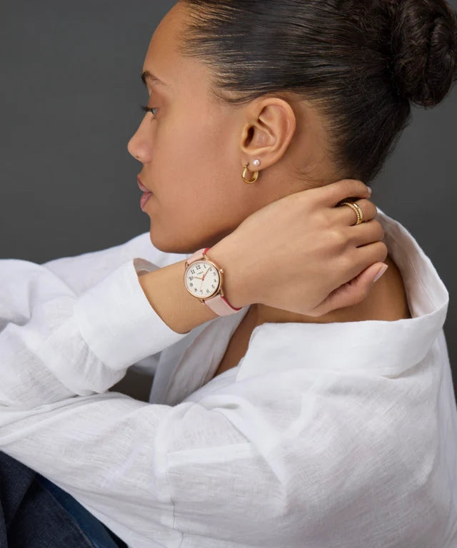 Timex Easy Reader Color Pop 30mm White Dial Pink Leather Women&