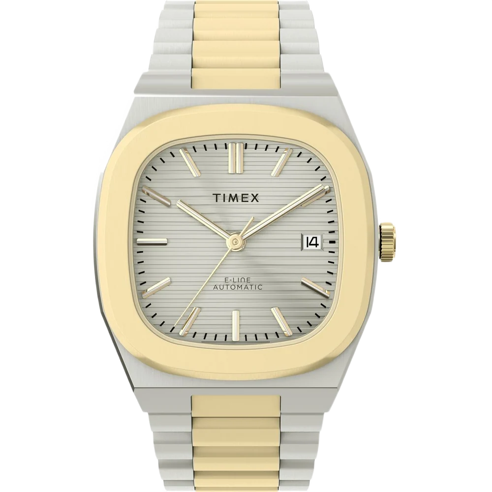 Timex E Line Automatic TV Dial 38mm Silver Dial Steel Bracelet Men&