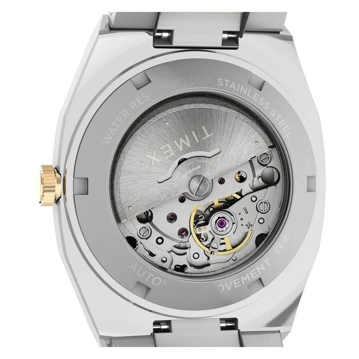 Timex E Line Automatic TV Dial 38mm Silver Dial Steel Bracelet Men&