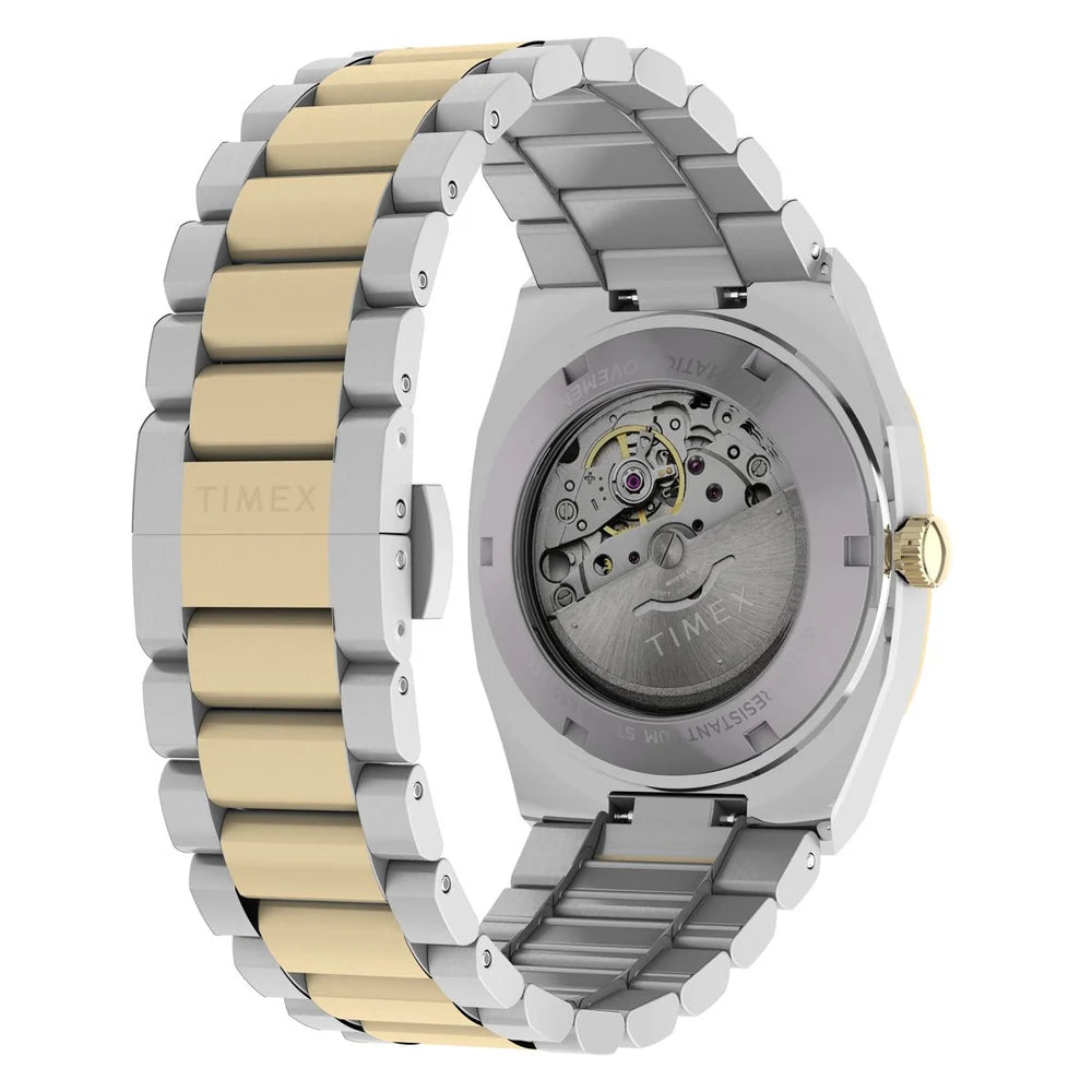 Timex E Line Automatic TV Dial 38mm Silver Dial Steel Bracelet Men&