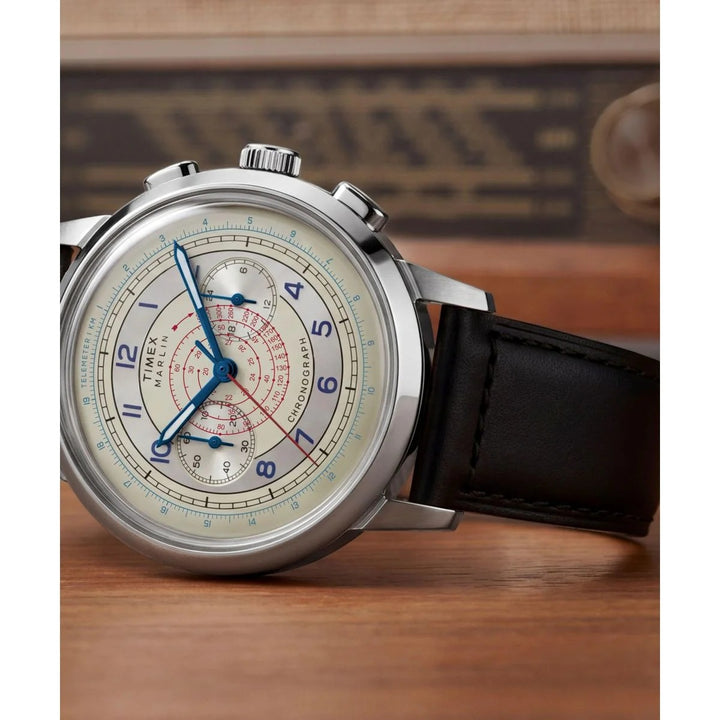 Timex Marlin Watch TW6A01200UJ for Men – Chronograph Leather