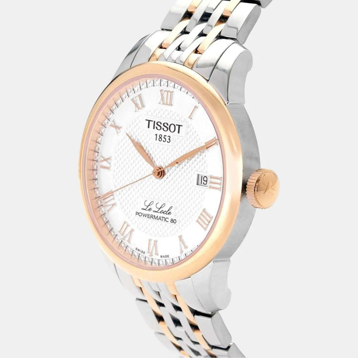 Tissot Le Locle Powermatic 80 Two-Tone Watch – 39.3mm Silver Rose Gold Bracelet | T0064072203300