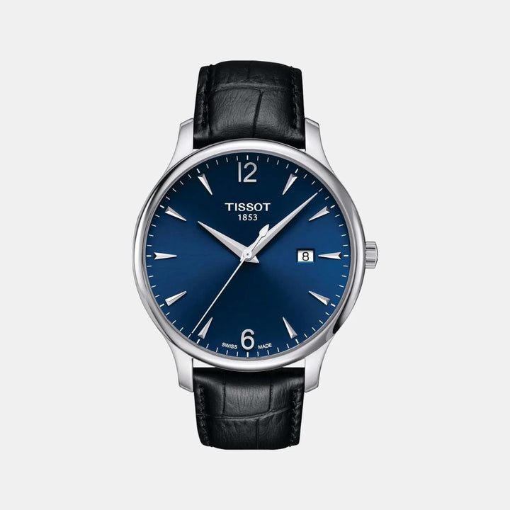 Tissot Tradition Quartz Watch – 42mm Blue Dial Leather Strap