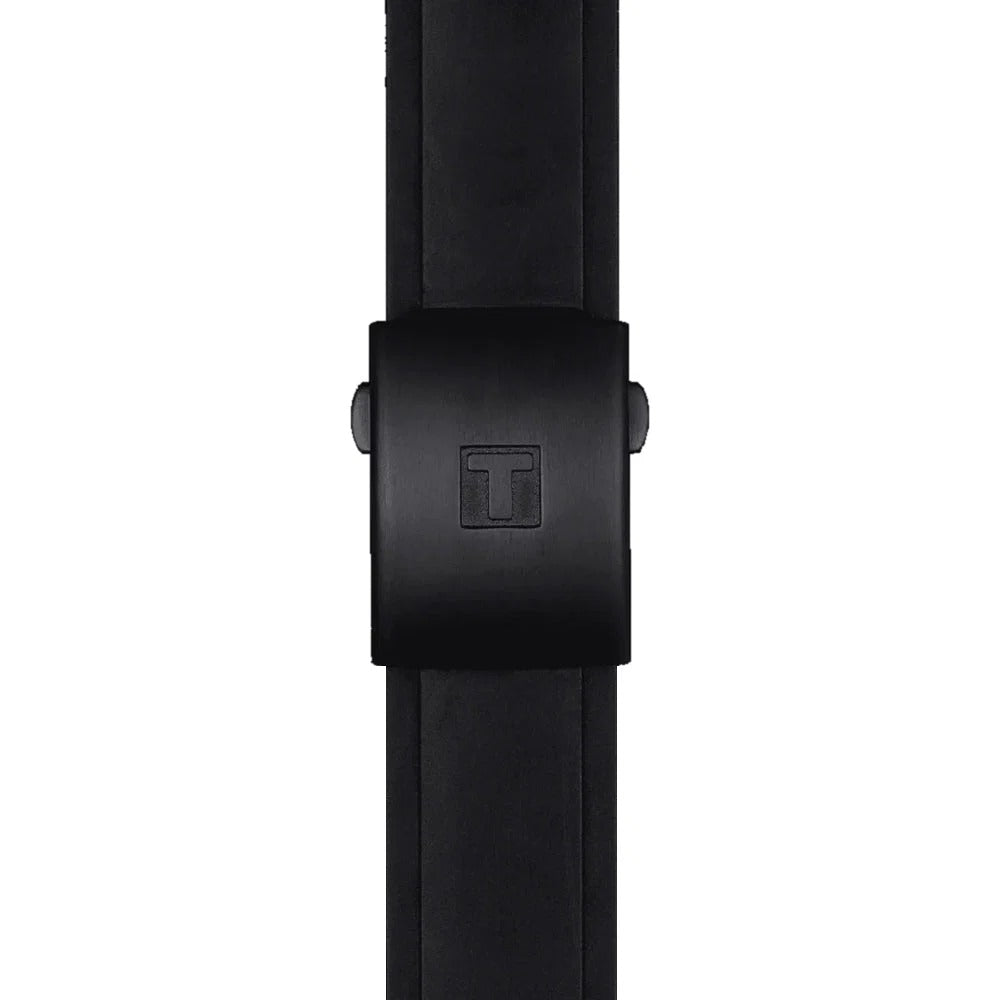 Tissot PRS 516 Quartz Chronograph Watch – 42mm Black Carbon Dial Black PVD Rubber Strap