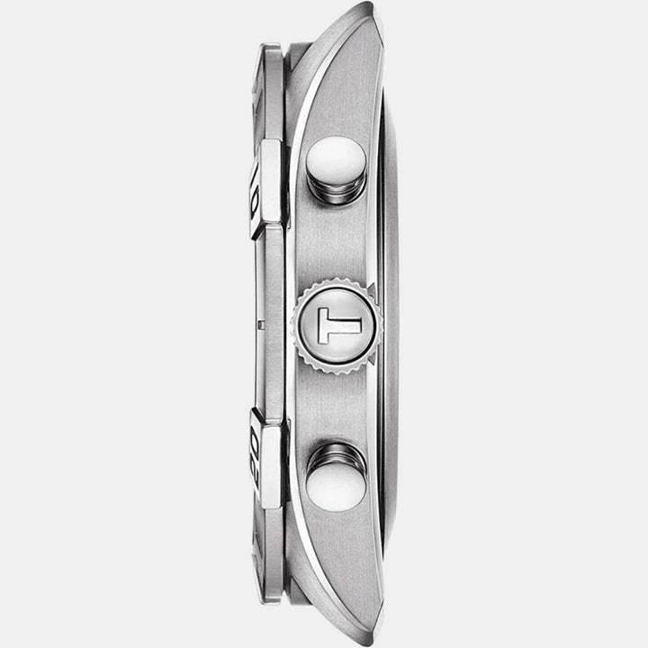 Tissot PR 100 Sport Gent Quartz Chronograph Watch – 44mm Silver Dial Brown Leather Strap