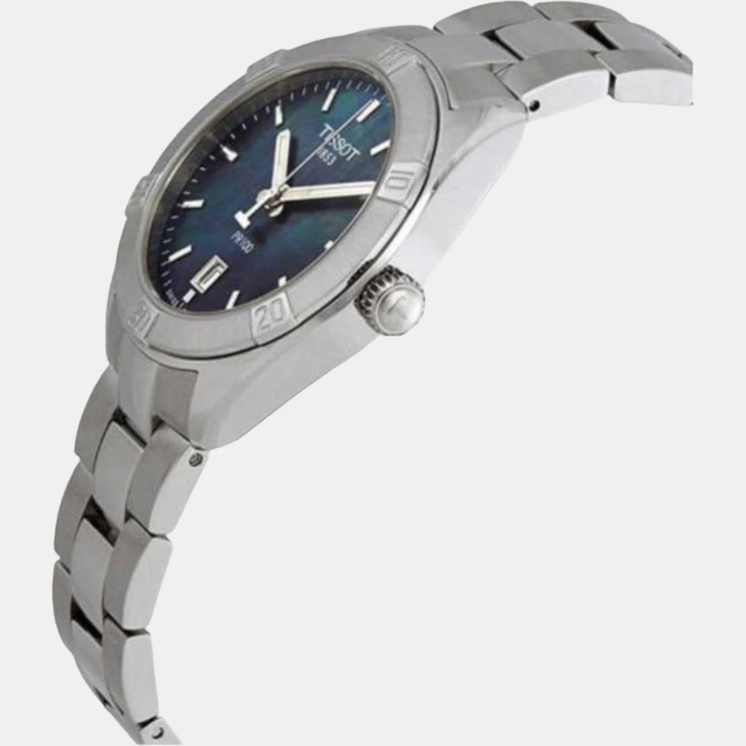 Tissot PR 100 Sport Chic Ladies Watch – 36mm Black Dial Steel Bracelet
