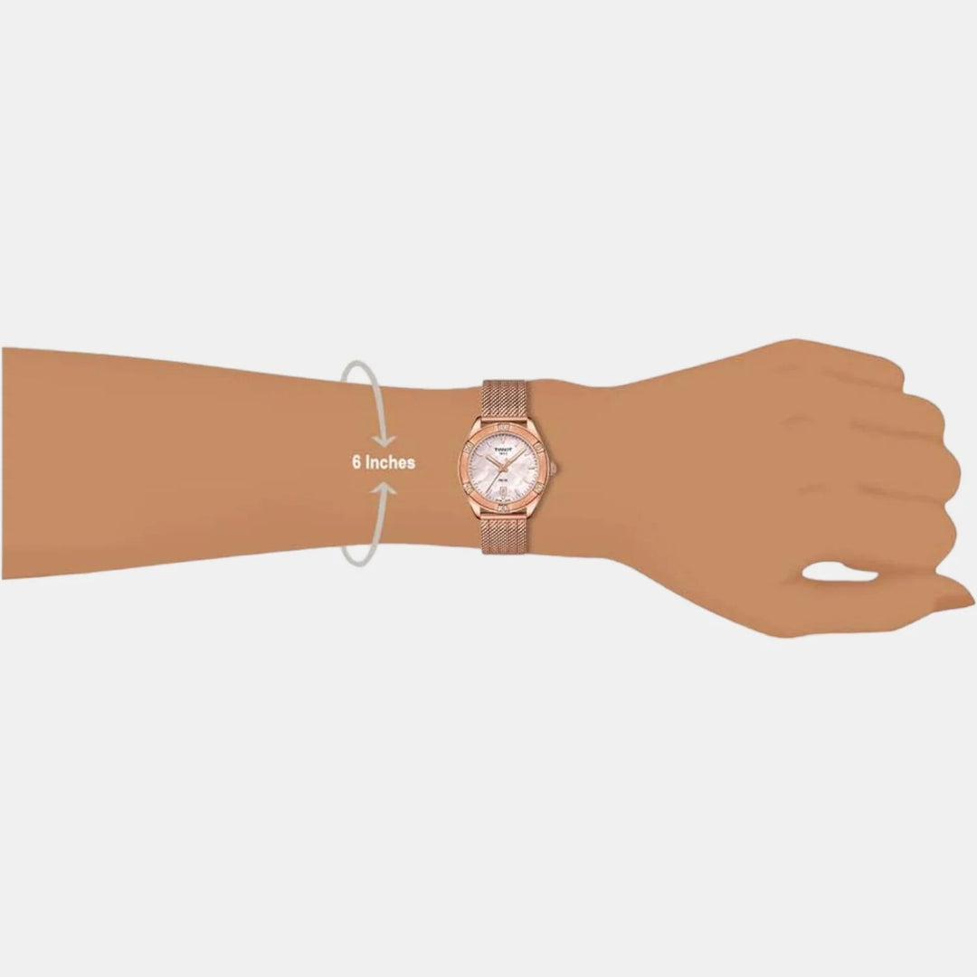 Tissot PR 100 Sport Chic Ladies Watch – 36mm Pink Mother-of-Pearl Diamond Dial Two-Tone Bracelet