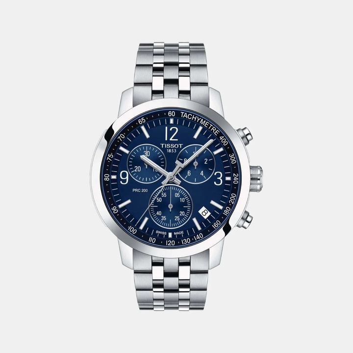 Tissot PRC 200 Quartz Chronograph Watch – 43mm Blue Dial Steel Bracelet
